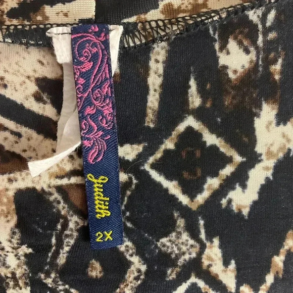 Judith Womens Animal Print Open Front Cardigan 3/4 Sleeves Patterned Size 2X - Picture 6 of 6